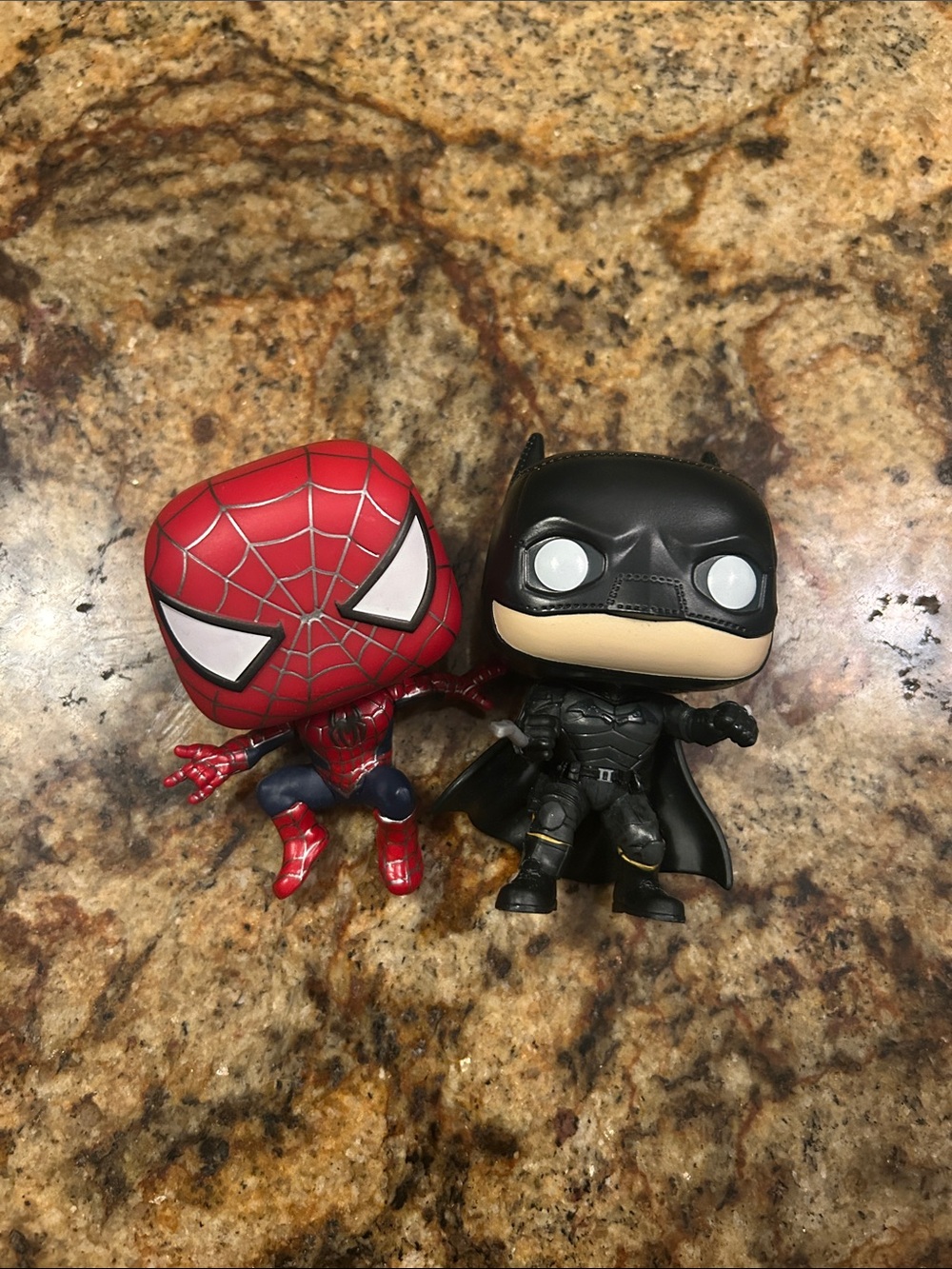 Funko Spider-Man & Batman Pop-Style Figures - Red, Black